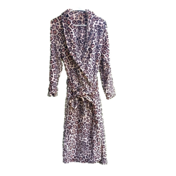 Plush Leopard Animal Print Robe SM/MED - Picture 1 of 8